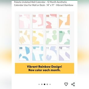 Undated Wall/ Desk Calender NEW